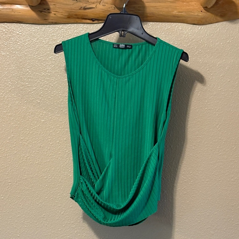 Zara Pleated Sleeveless Top